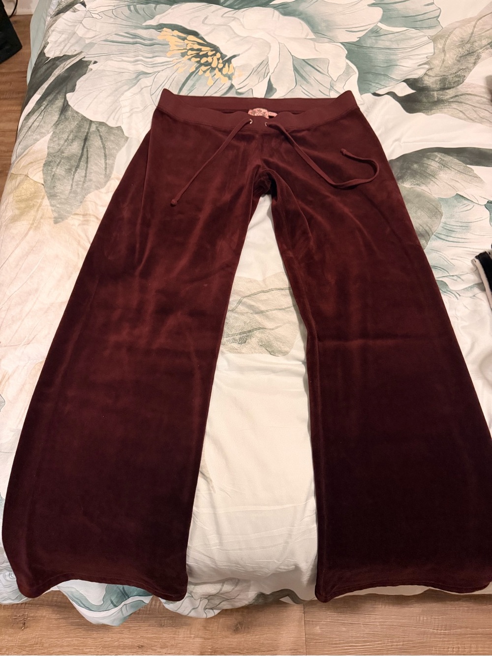 Juicy Couture Dark Burgundy Velour Top with Pink Label